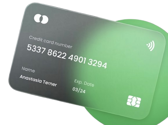 The Holloway checking card floating elegantly on a dark background